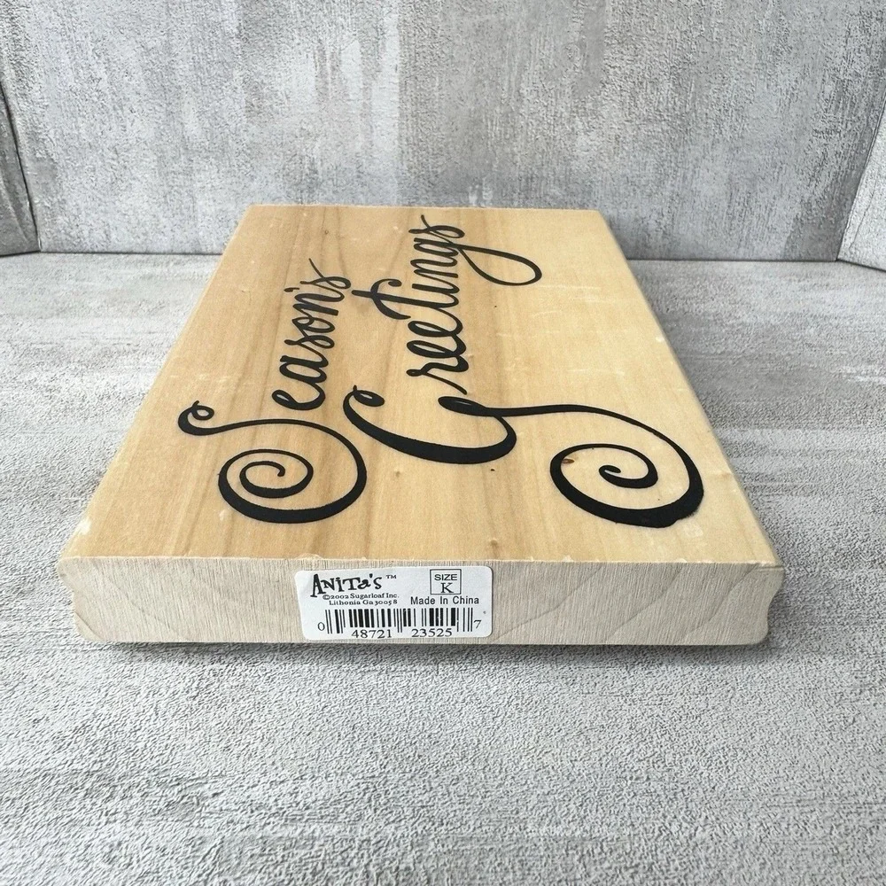 Anita's Sugarloaf 2002  X-Large Wood Mounted Rubber Stamp Season's Greetings